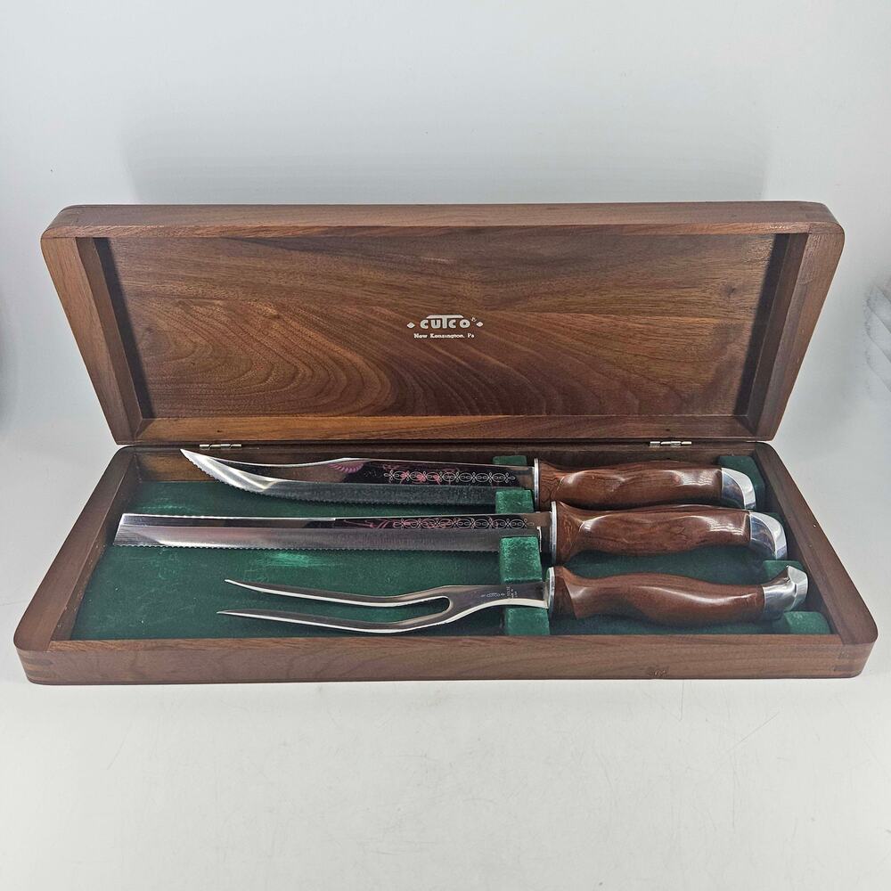 Vintage 3 pc Cutco Carving Set 1011 1012 1013 w Original box